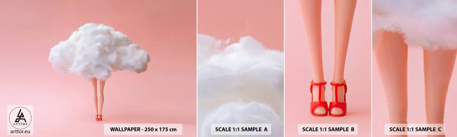 Photo Wallpaper Sample Standard Eco - Sweet Promise - Abstraction, Woman, Woman's Legs - 100x30 cm