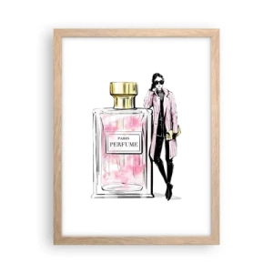 Poster in light oak frame - Parisian Sensuality - 30x40 cm