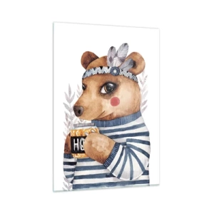 Glass picture - Sweet Lady Bear - 50x70 cm