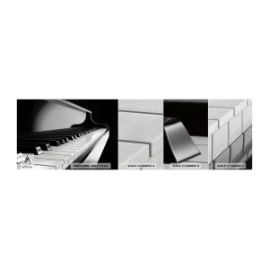 Photo Wallpaper Sample Premium Canvas - Harmony of Shapes and Colours - Piano, Piano, Music - 100x30 cm
