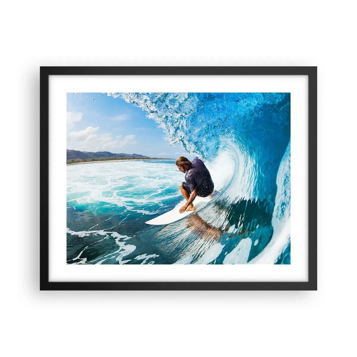 Poster in black frame - Dancing with Waves - 50x40 cm