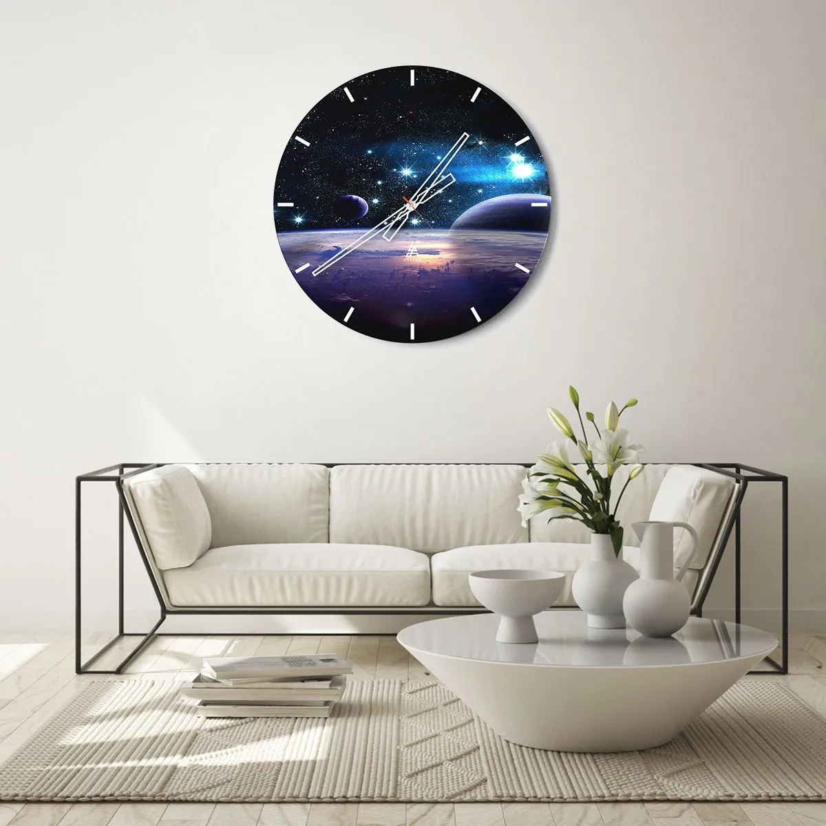 Wall clock - Clock on glass - Still Alone? - 40x40 cm