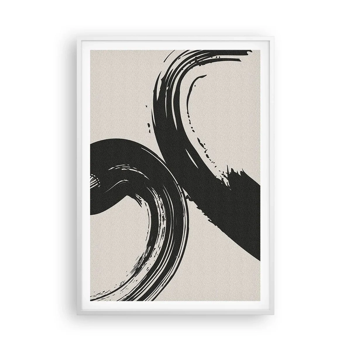 Poster in white frmae - With Big Circural Strokes - 70x100 cm