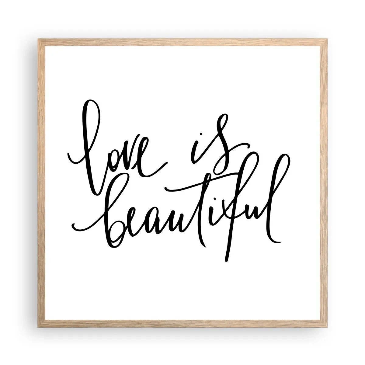 Poster in light oak frame - Read and Repeat - 60x60 cm