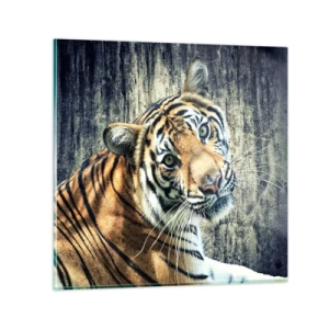 Glass picture - Portrait in Rays of Light - 60x60 cm