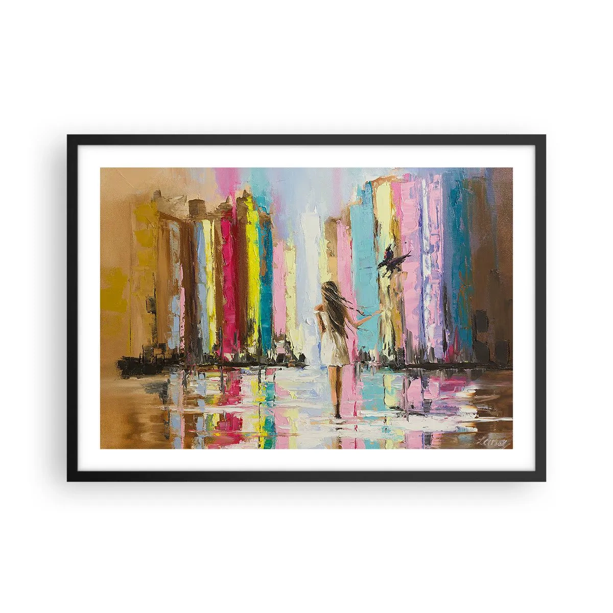 Poster in black frame - Follow Me - 70x50 cm