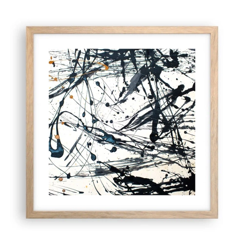 Poster in light oak frame - With or Without Meaning? - 40x40 cm