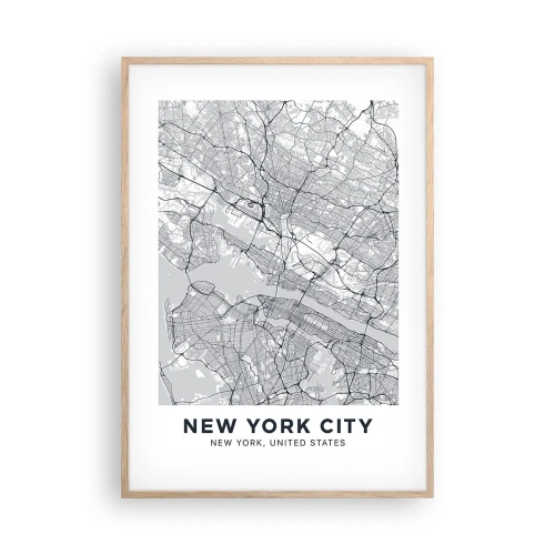 Poster in light oak frame - Anatomy of Metropolis - 70x100 cm