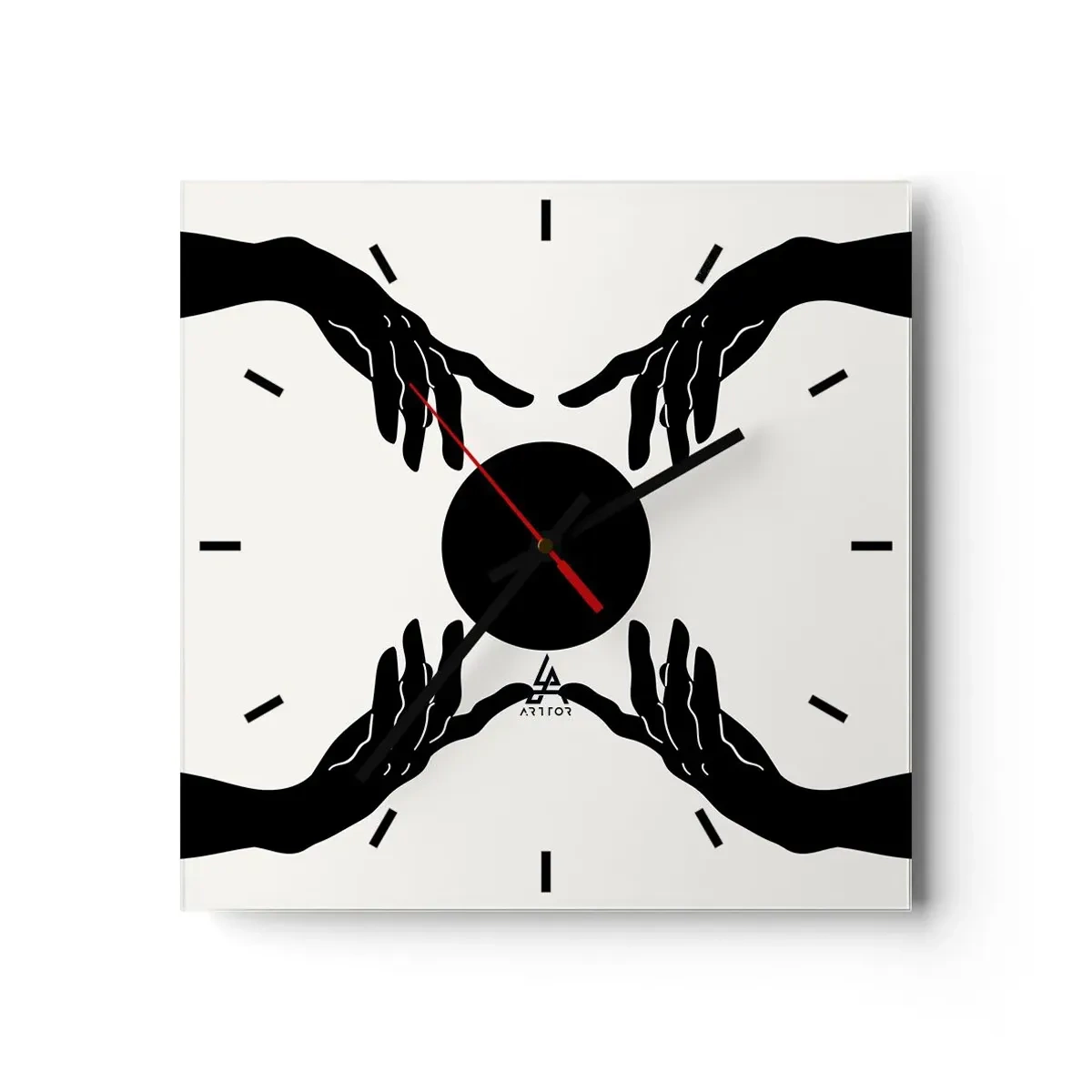 Wall clock - Clock on glass - Secret Sign - 40x40 cm