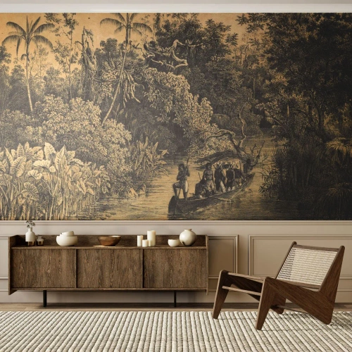 Self-Adhesive Photo Wallpaper Deluxe Sticker - Journey to the Spring - Jungle, Amazonia, Tropics - 350x256 cm