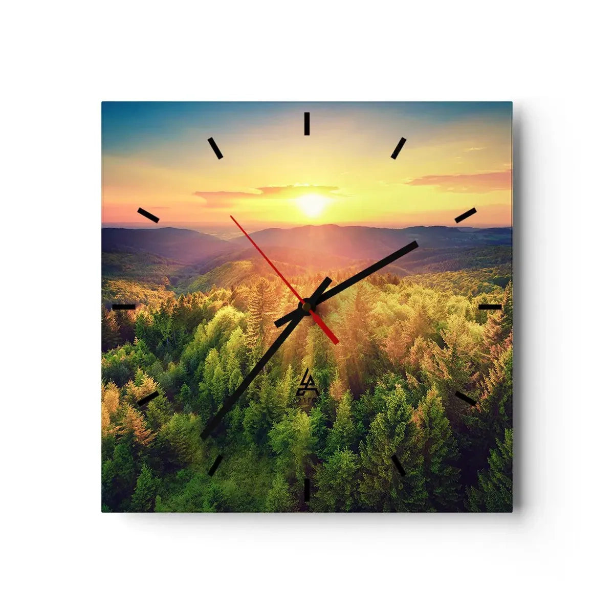 Wall clock - Clock on glass - Peaks and Summits - 30x30 cm