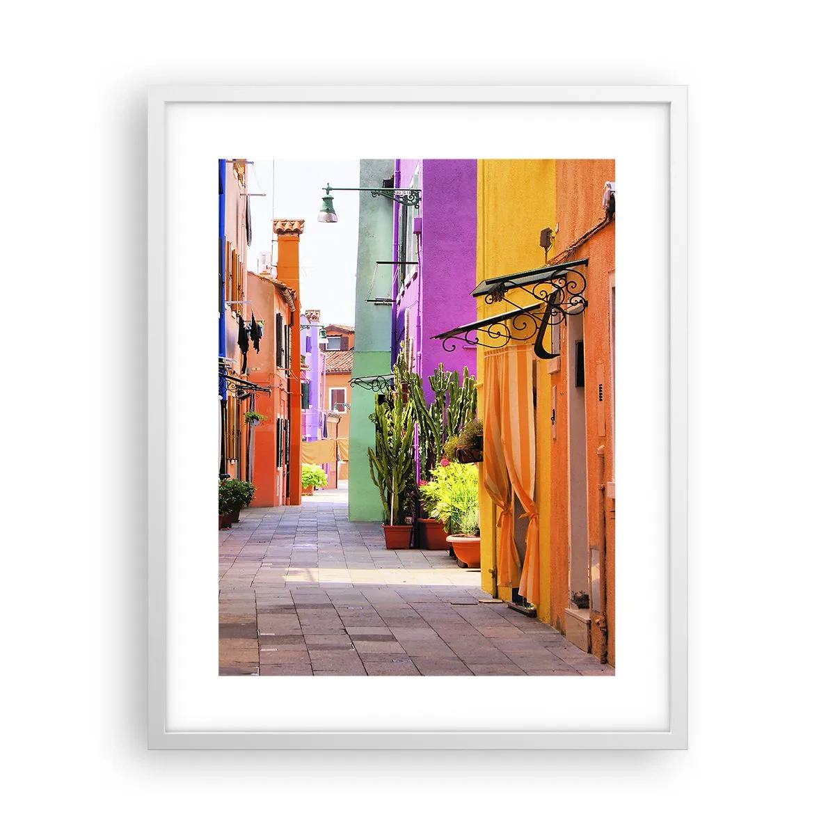 Poster in white frmae - Rainbow Alley - 40x50 cm