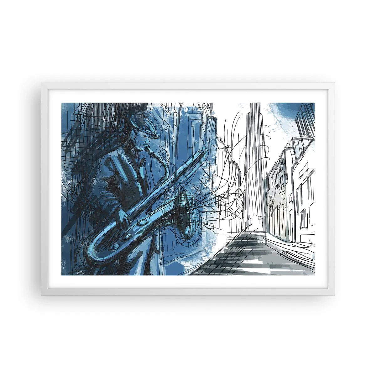 Poster in white frmae - City Rhapsody - 70x50 cm