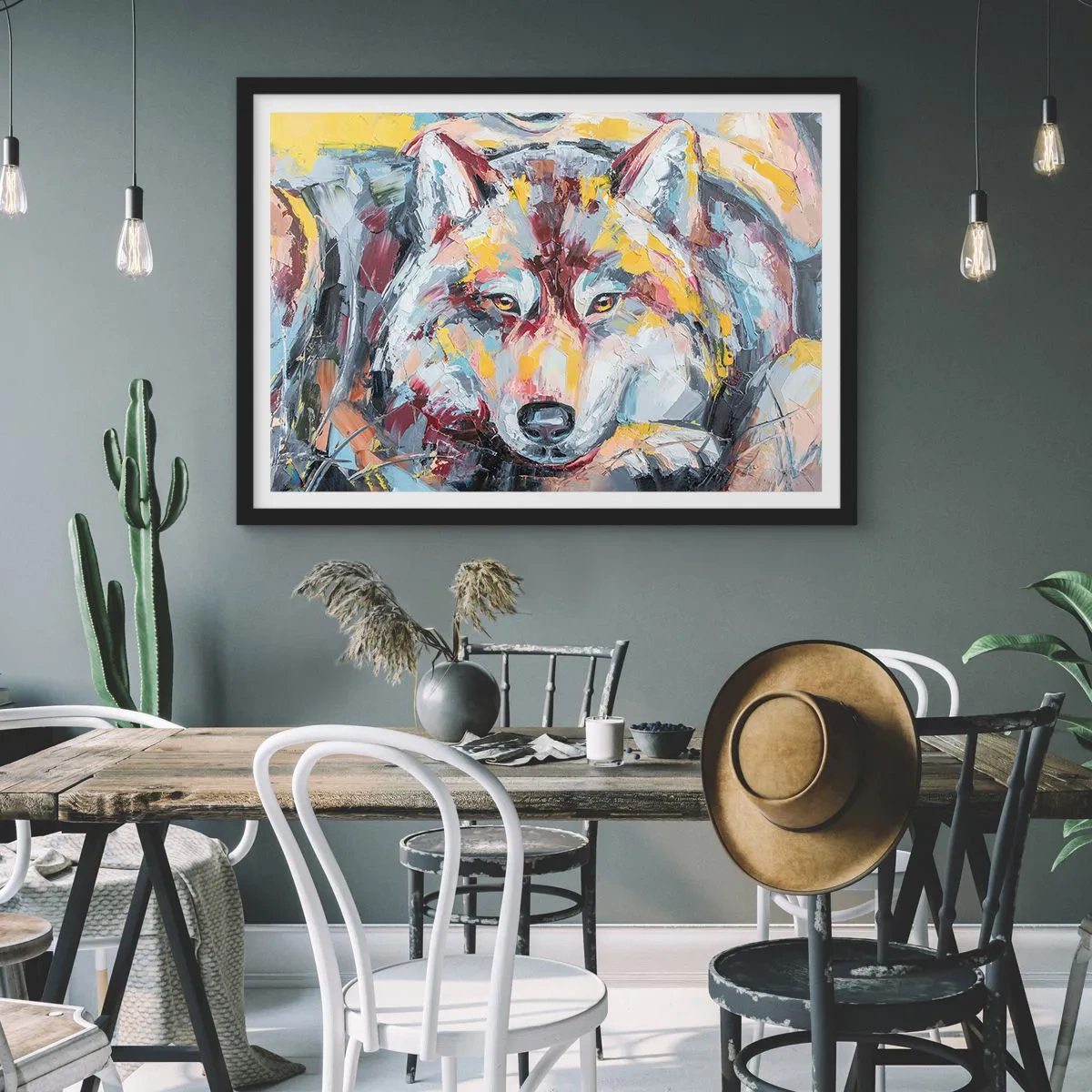 Poster in black frame - Wolf Eyes - 70x50 cm