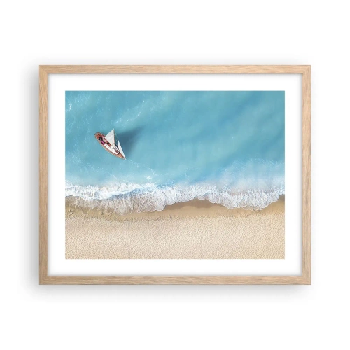 Poster in light oak frame - On the Border of Blue and Gold - 50x40 cm