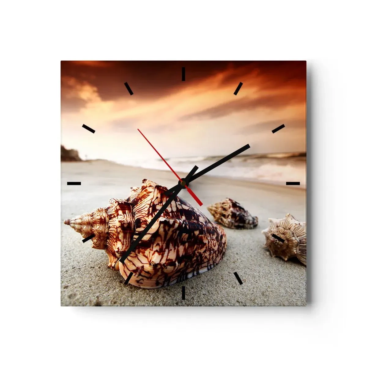 Wall clock - Clock on glass - Expelled by Waves - 40x40 cm