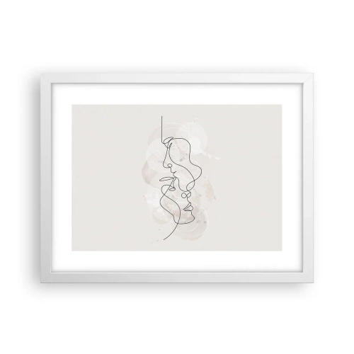 Poster in white frmae - Tangled up in an Embrace - 40x30 cm