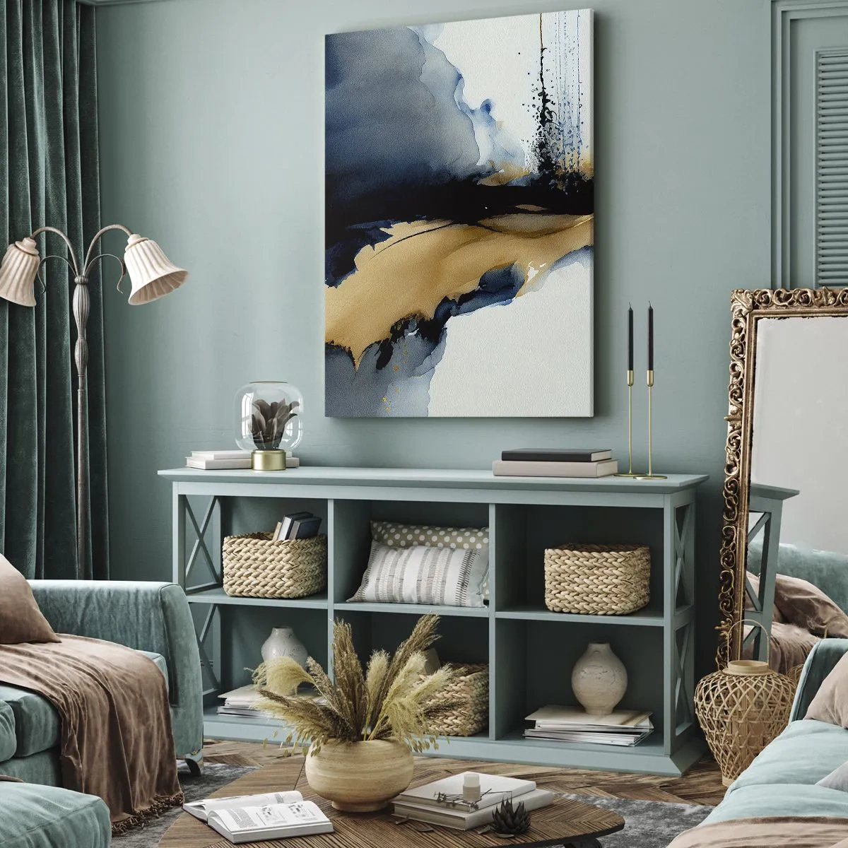 Canvas picture - Behind the Curtain - 55x100 cm