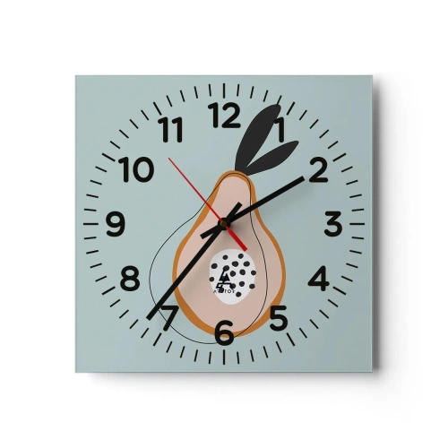 Wall clock - Clock on glass - Penetrating the Nature of Things - 30x30 cm