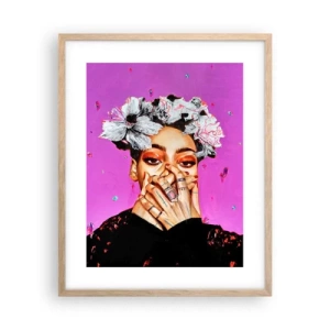 Poster in light oak frame - A Bit Crazy - 40x50 cm