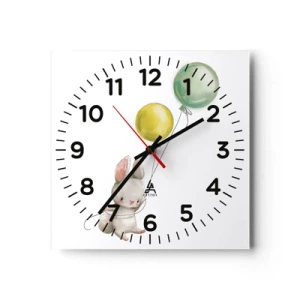 Wall clock - Clock on glass - I Will Fly Too! - 40x40 cm