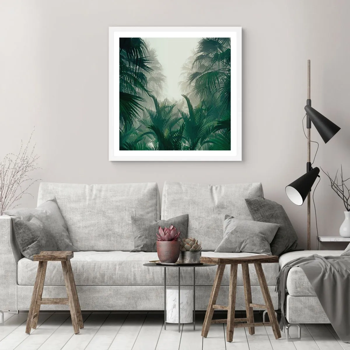 Poster in white frmae - Tropical Secret - 60x60 cm