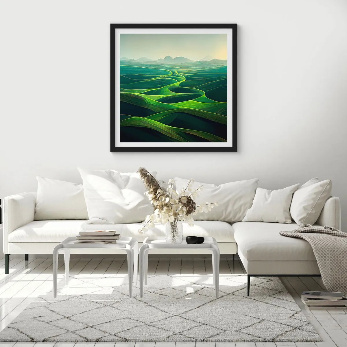 Poster in black frame - In Green Valleys - 50x50 cm