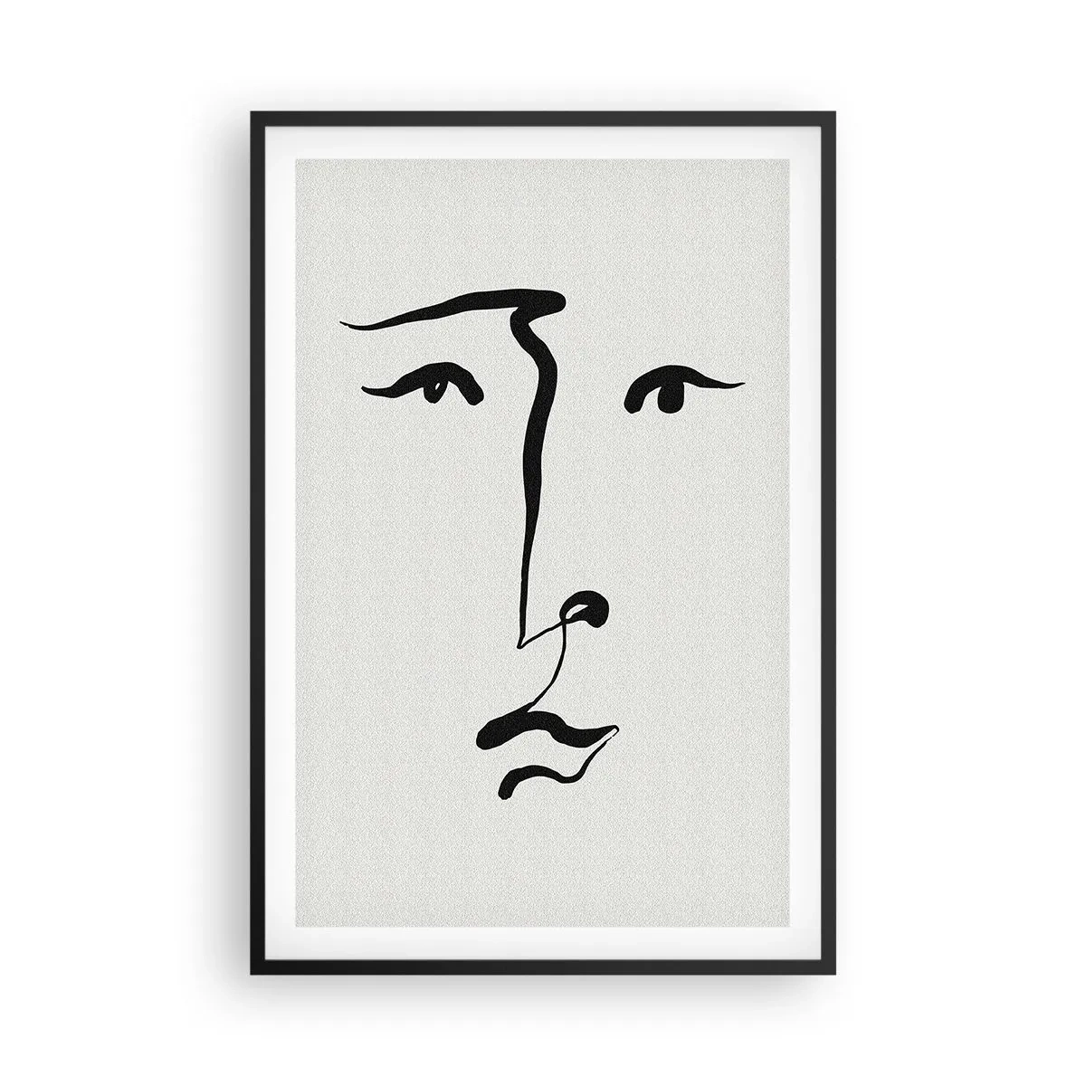 Poster in black frame - Portrait with One Stroke - 61x91 cm