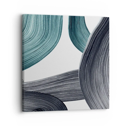 Canvas picture - Emerald and Black Trails - 30x30 cm