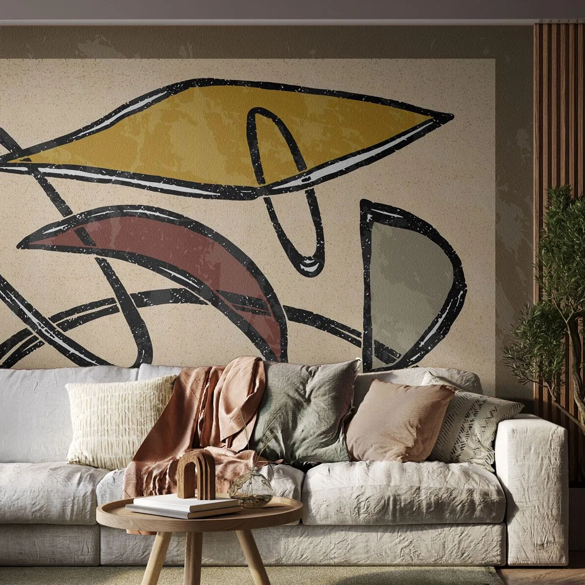 Self-Adhesive Photo Wallpaper Deluxe Sticker - Verticals and Horizontals - Modern, Abstraction, Piece - 100x70 cm