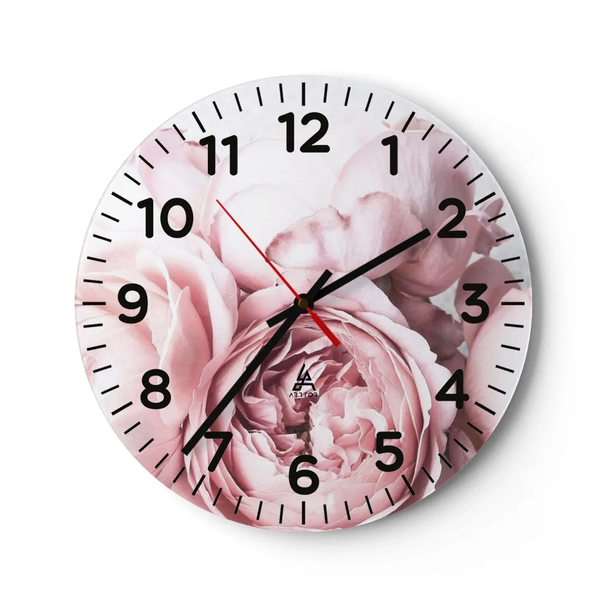 Wall clock - Clock on glass - for the Romantics - 30x30 cm