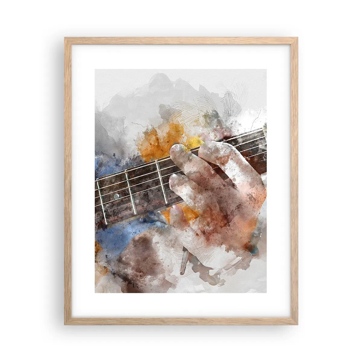 Poster in light oak frame - Poetry Between Strings - 40x50 cm