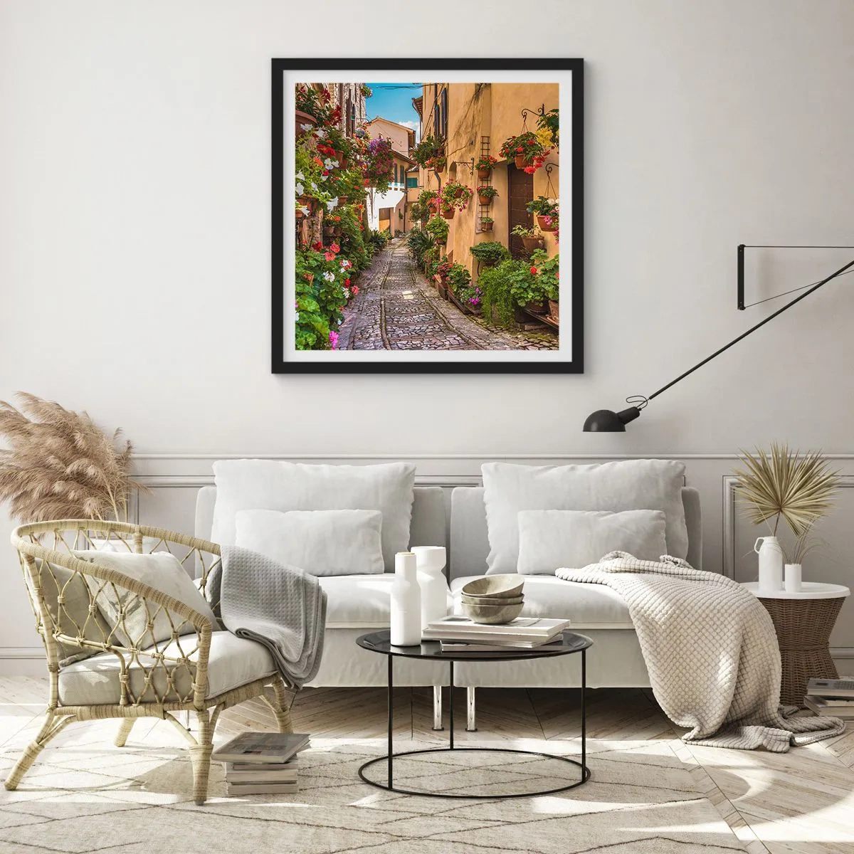 Poster in black frame - Italian Back Street - 50x50 cm