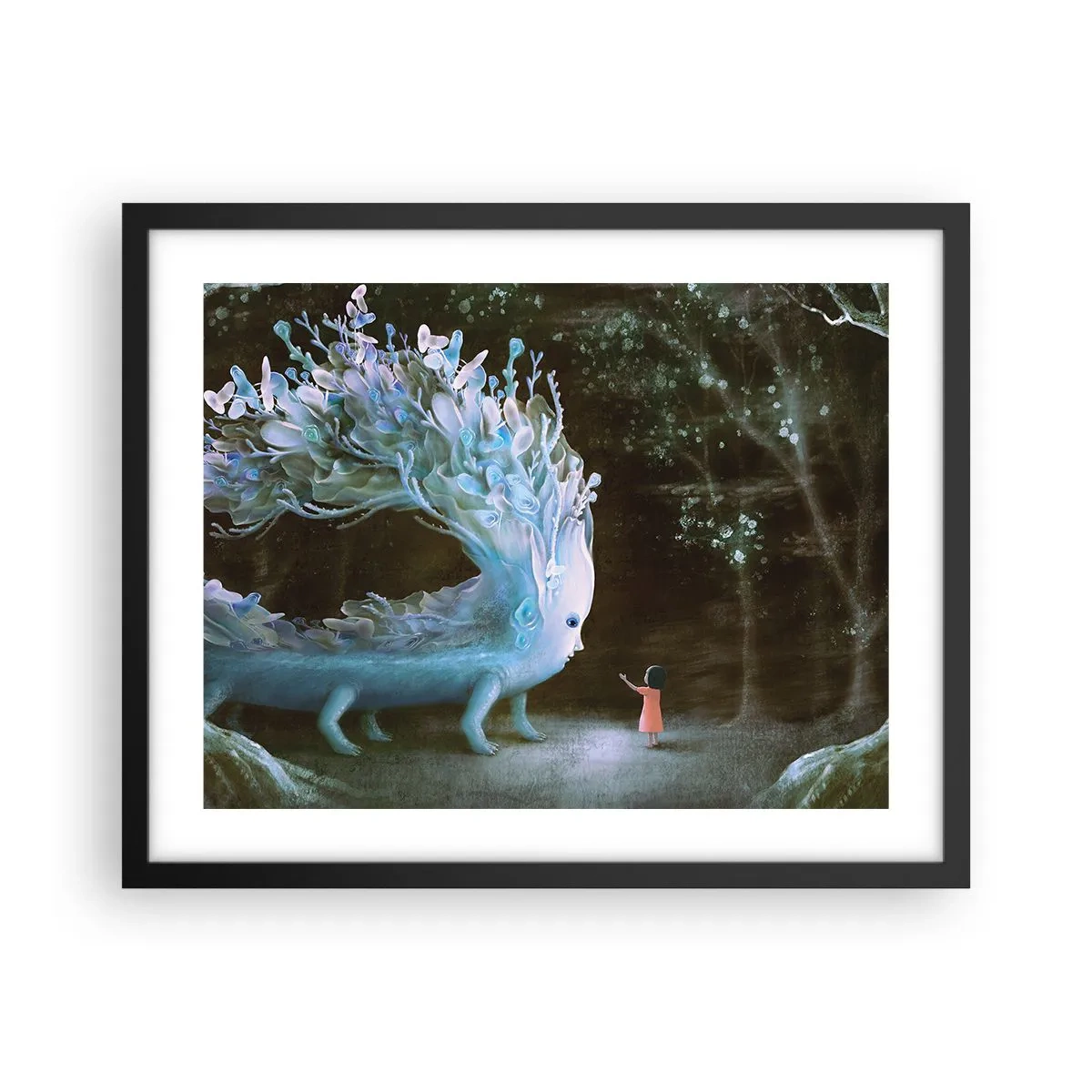 Poster in black frame - Fantastic Encounter - 50x40 cm