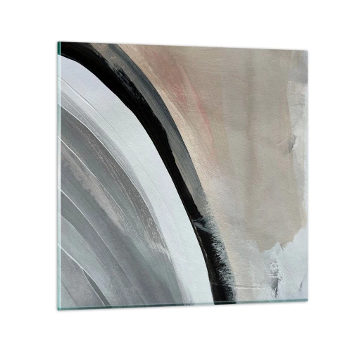 Glass picture - Composition: Arc of Black and Grey - 50x50 cm
