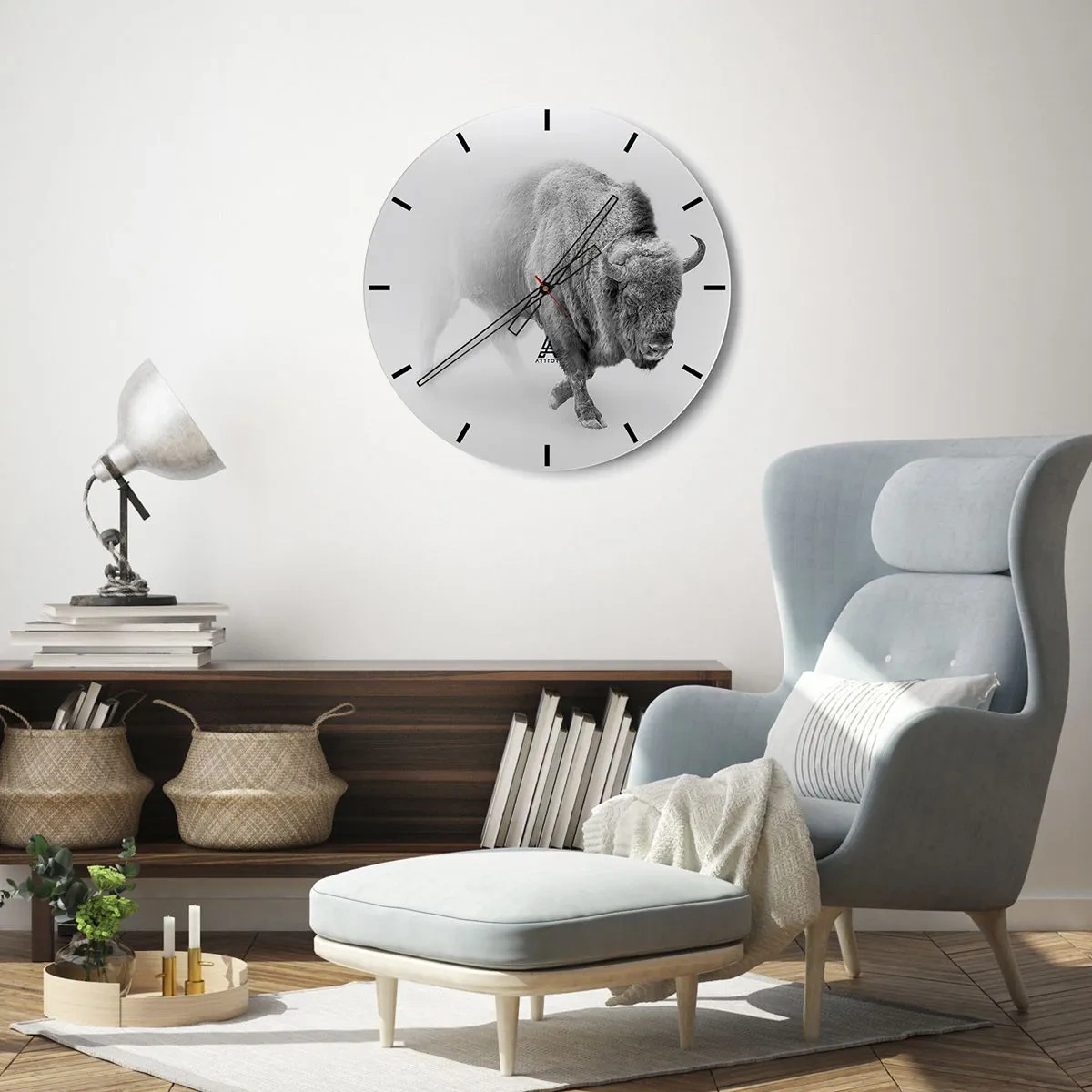Wall clock - Clock on glass - King of the Prairie - 30x30 cm