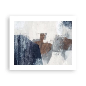 Poster - Blue and Brown Shapes - 50x40 cm