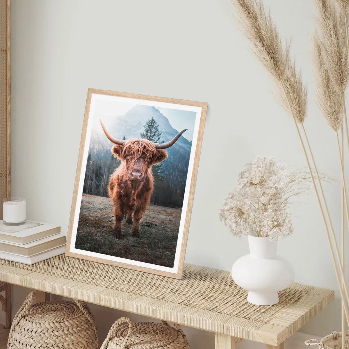 Poster in light oak frame - Greeting from Mountain Meadow - 30x40 cm