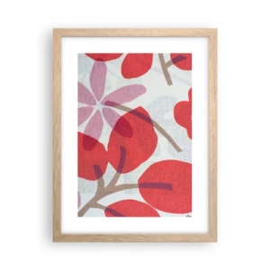 Poster in light oak frame - Flower Composition in Pink - 30x40 cm