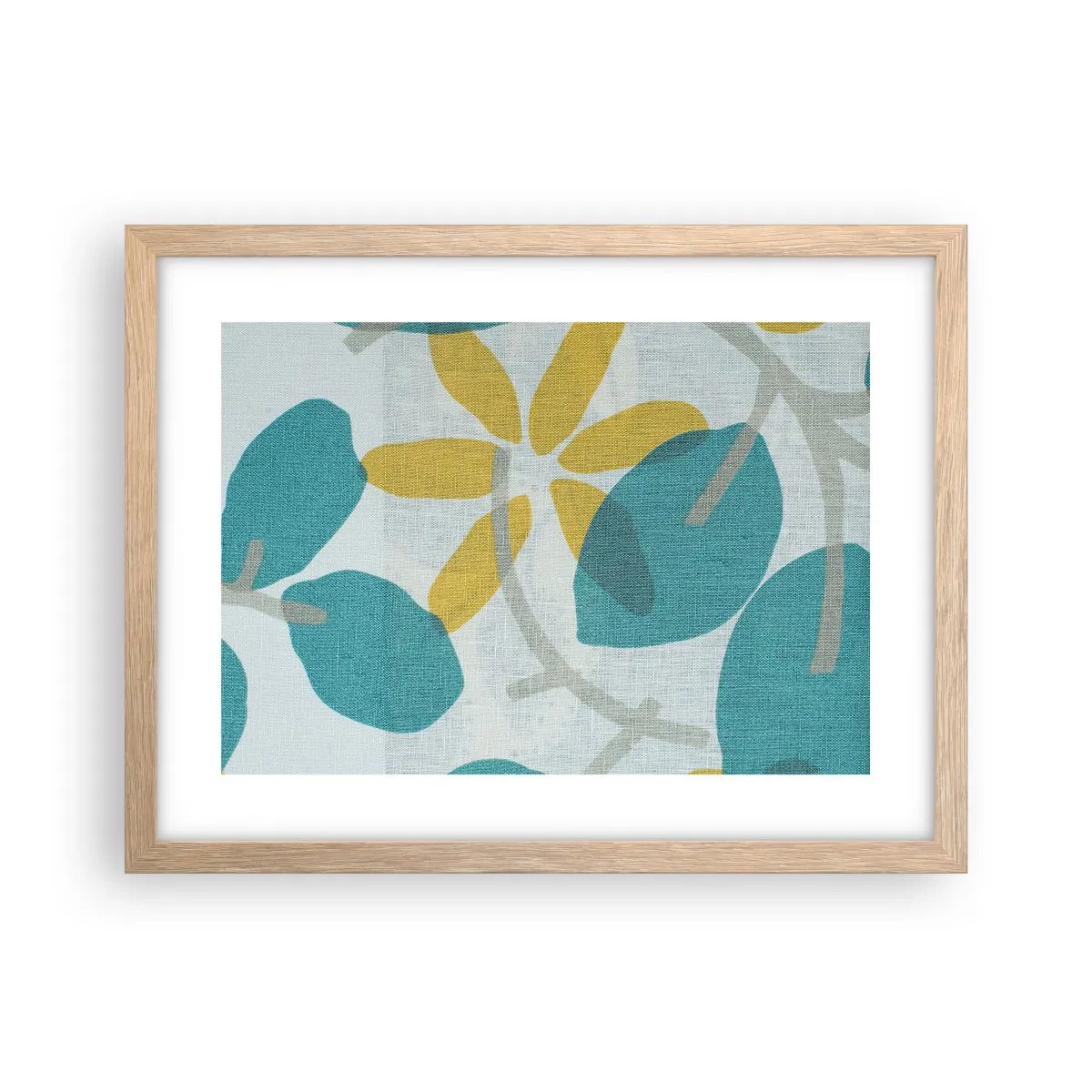 Poster in light oak frame - Among Azure Leaves - 40x30 cm