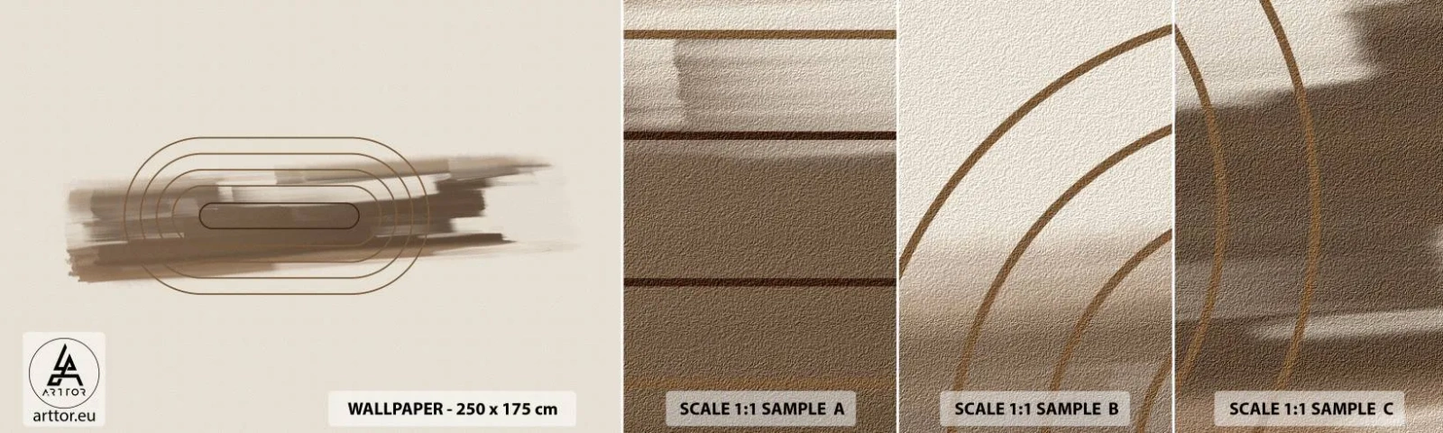 Photo Wallpaper Sample Self-Adhesive Deluxe Sticker - Blast of Grey - Abstraction, Piece, Modern Art - 100x30 cm