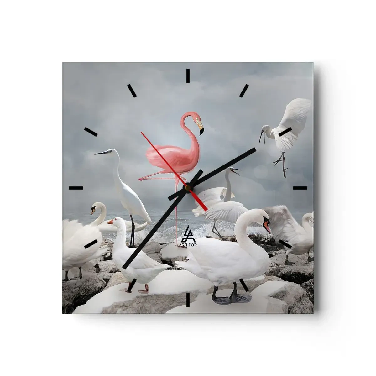 Wall clock - Clock on glass - Where Did I Come from? - 30x30 cm