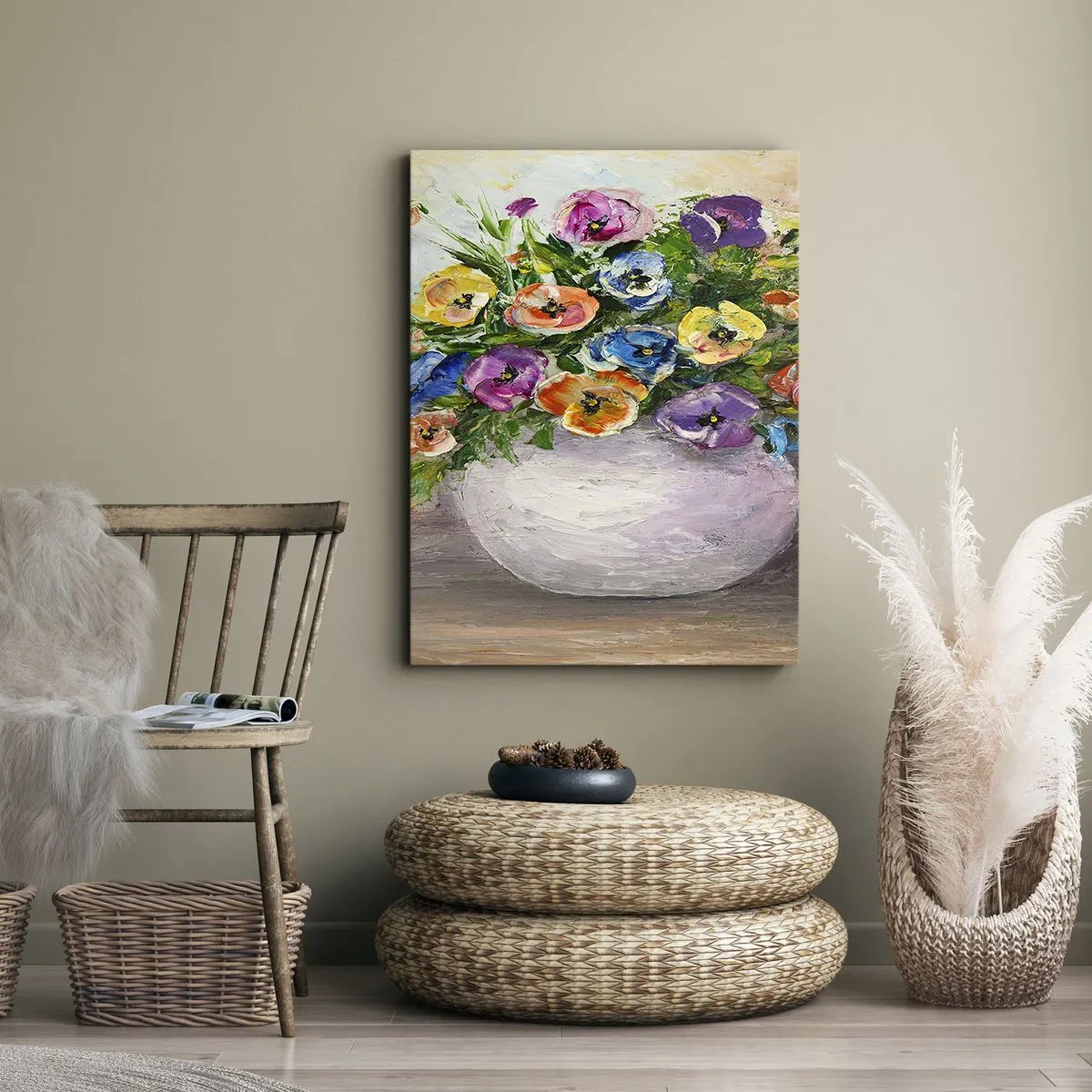 Canvas picture - Still Life with White Vase - 50x70 cm
