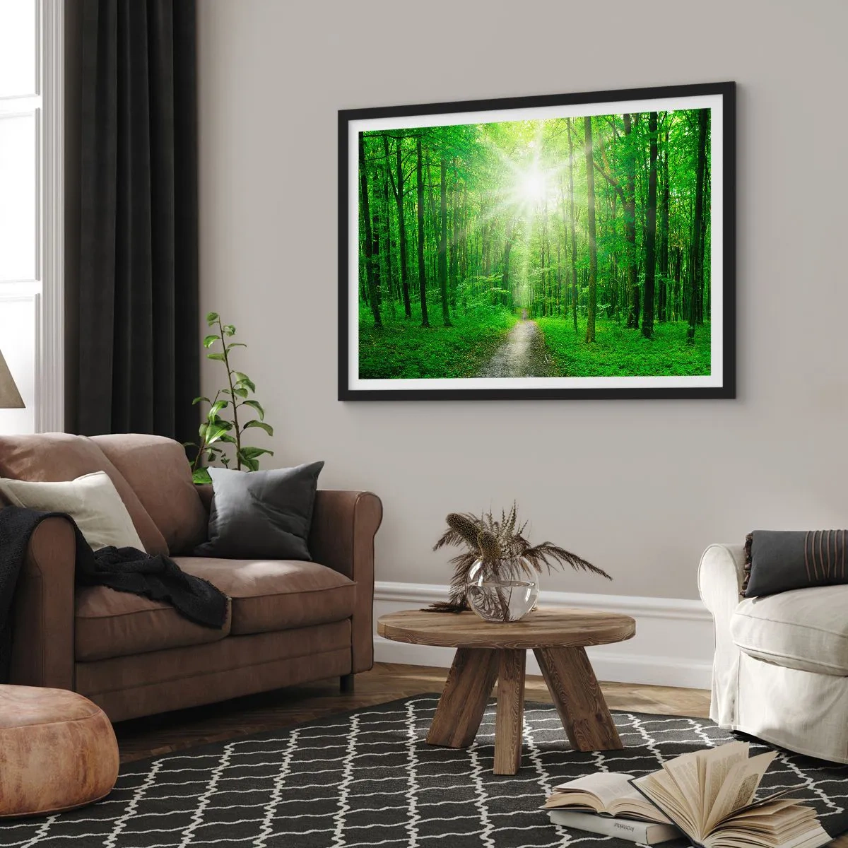 Poster in black frame - Green Cathedral - 50x40 cm