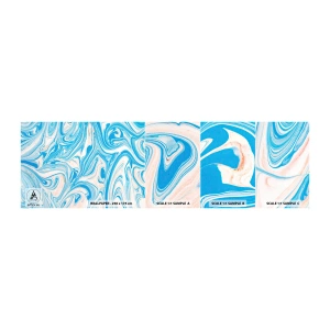Photo Wallpaper Sample Standard Eco - Floodplain in Turquoise - Abstraction, Piece, Modern Pattern - 100x30 cm