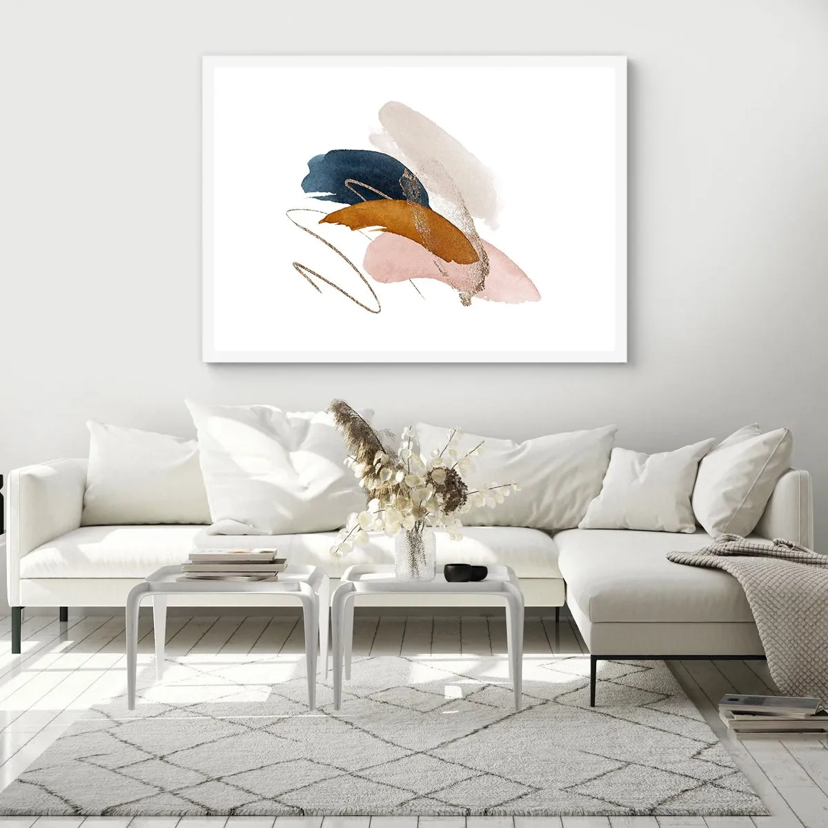 Poster in white frmae - Composition with Wings - 50x40 cm