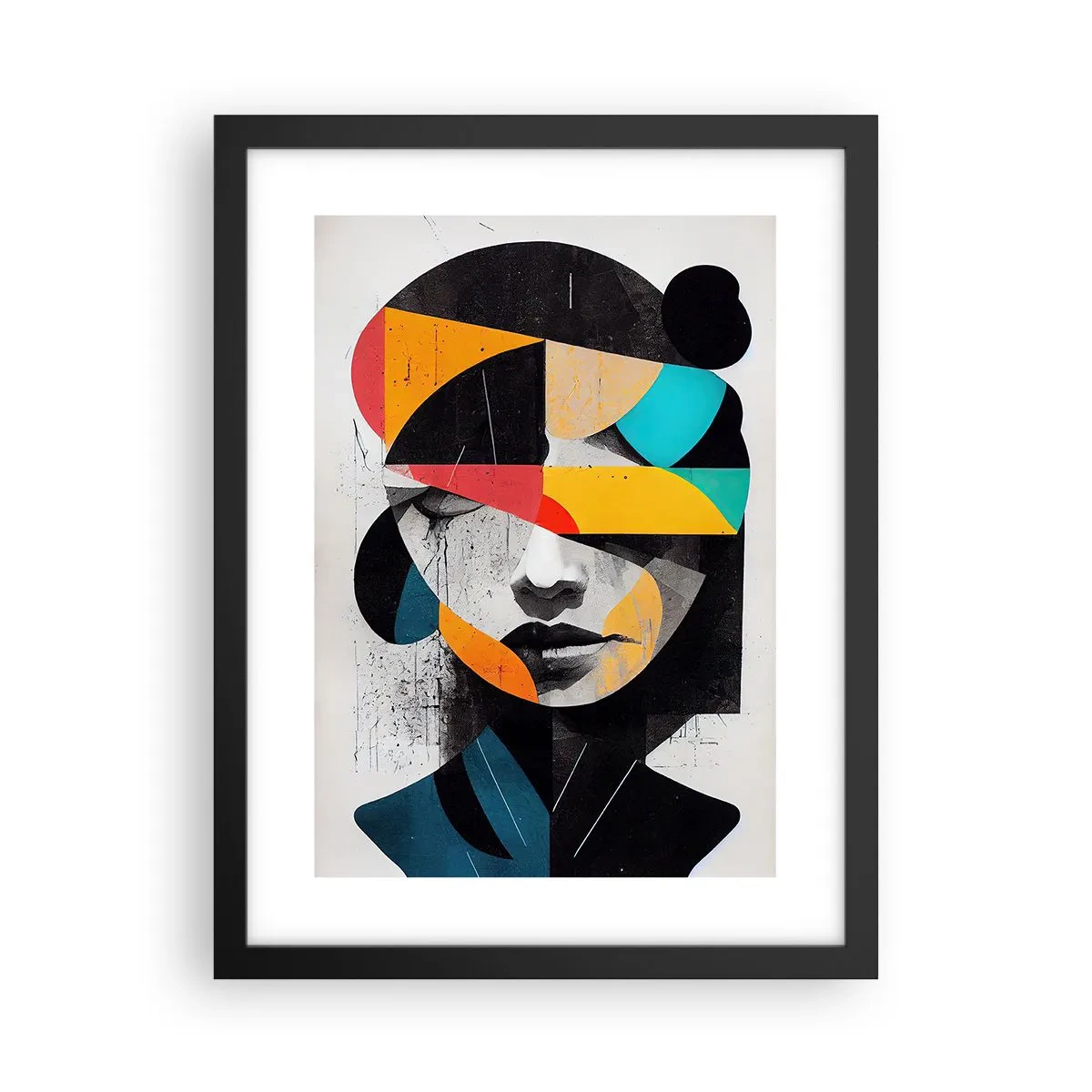Poster in black frame - Multicolour Portrait of the Interior - 30x40 cm