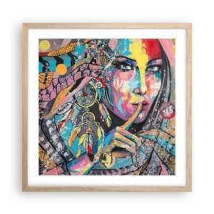 Poster in light oak frame - Don't Talk Until You Understand - 50x50 cm