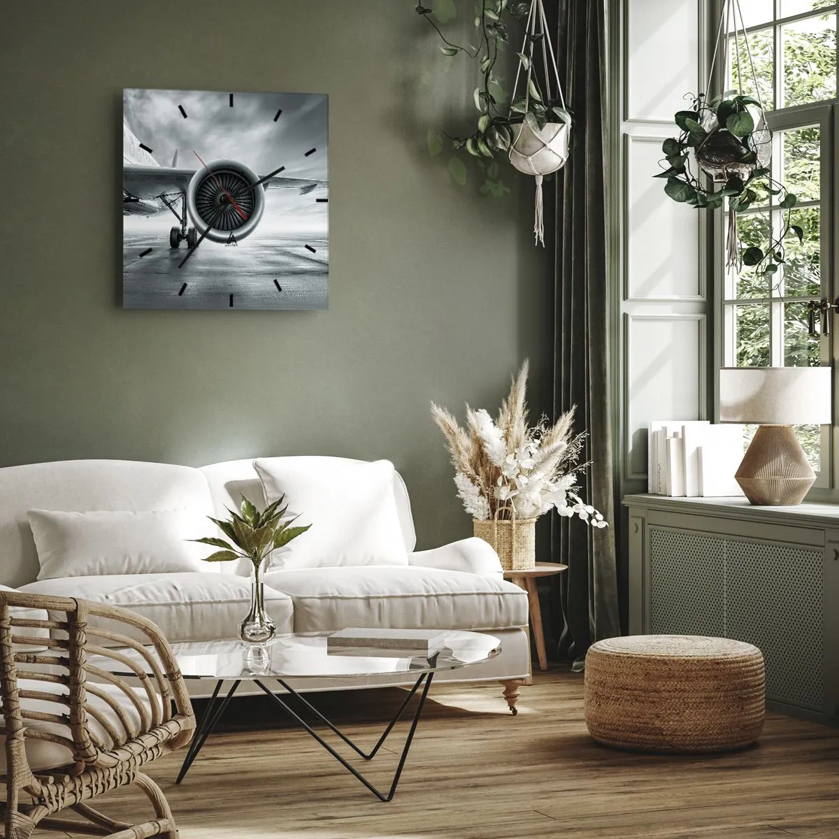 Wall clock - Clock on glass - There Is Power! - 40x40 cm