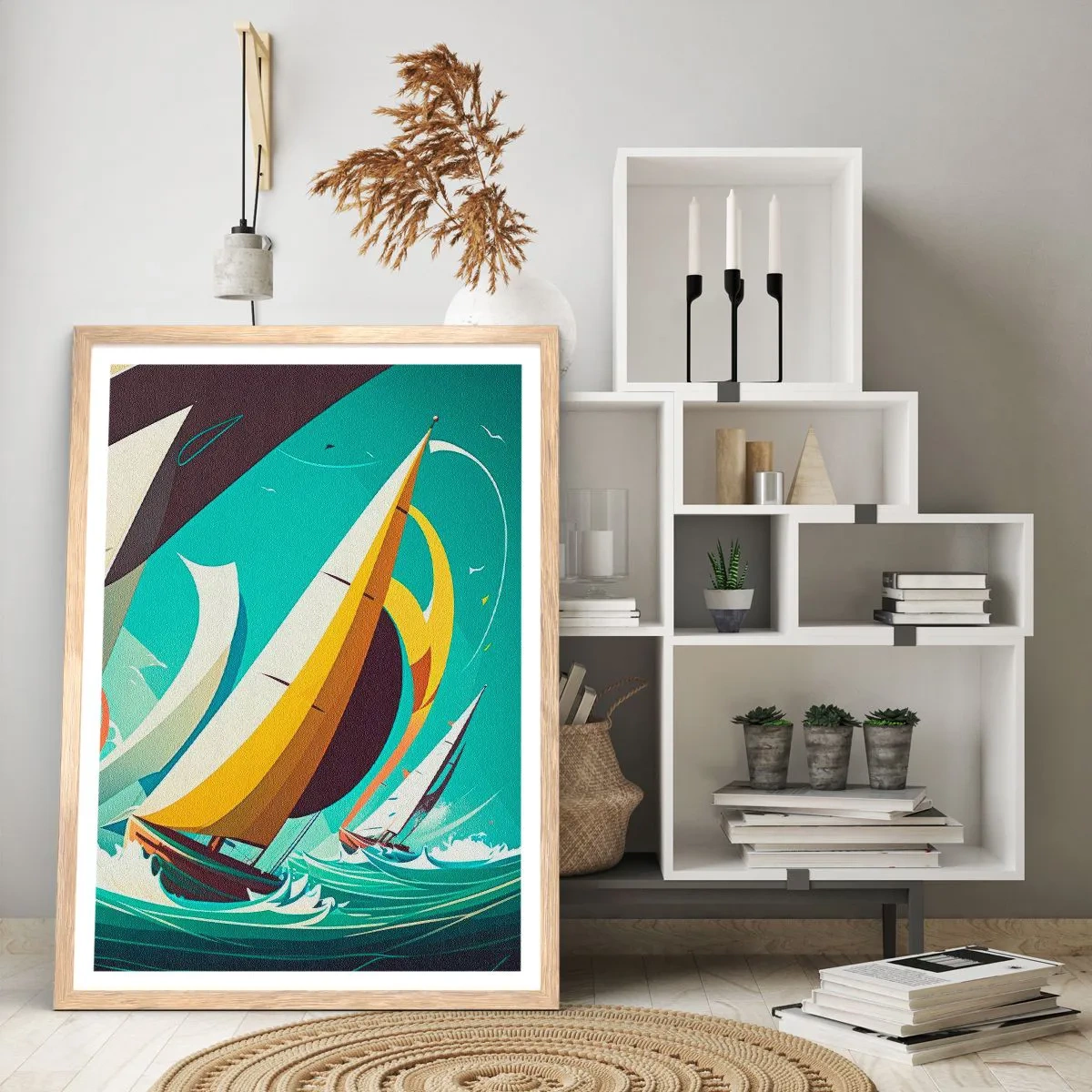 Poster in light oak frame - Standing Up to Elements - 30x40 cm